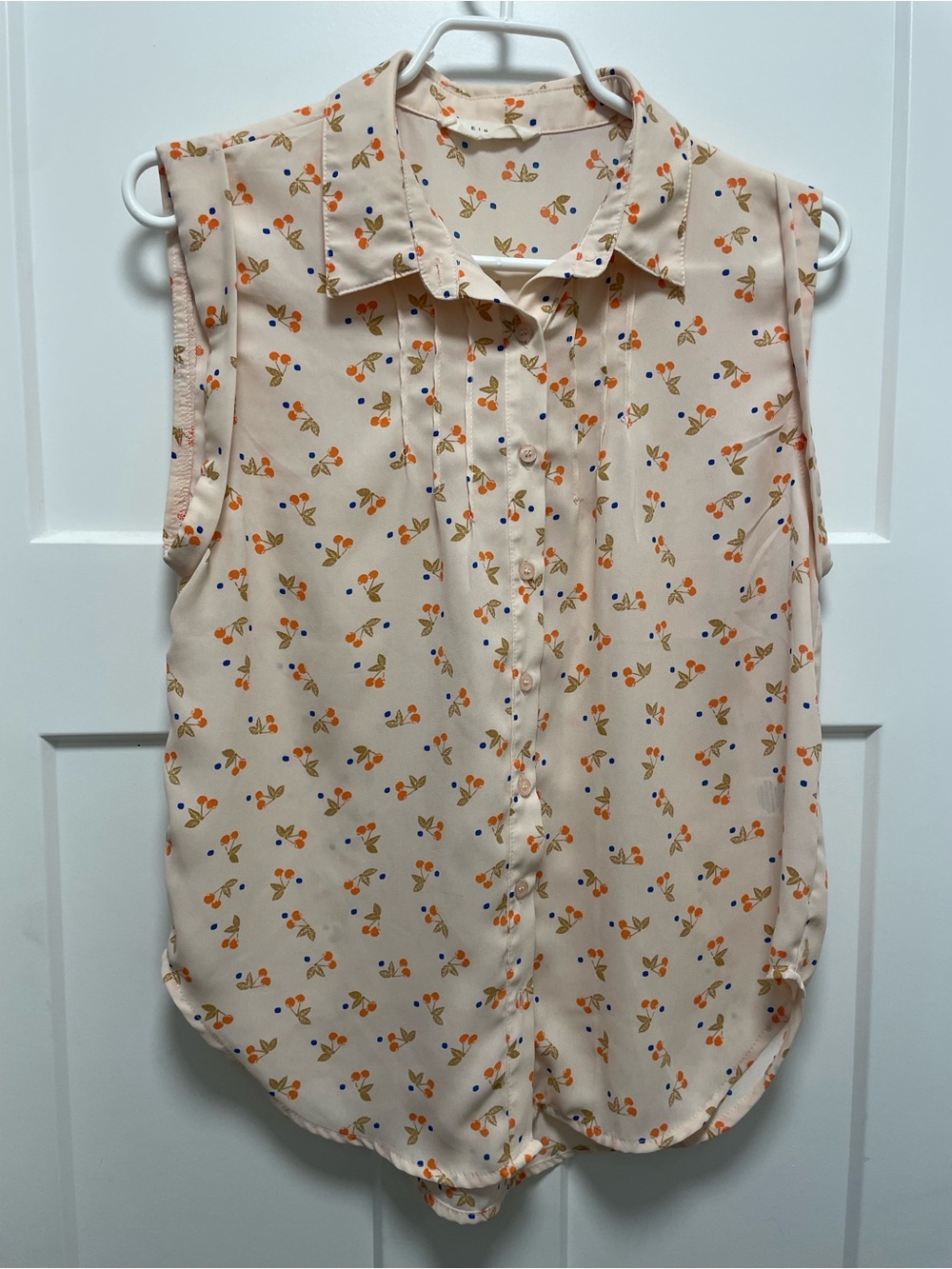 Elodie Cream Cherry Print Top